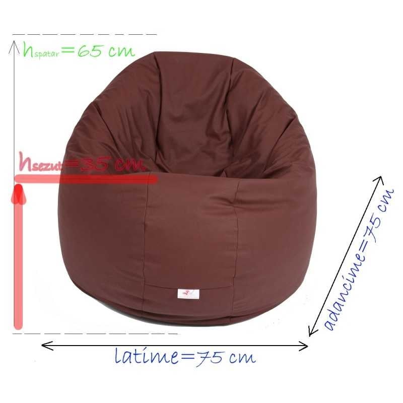 Fotoliu Relaxo XL , Material Piele ecologica - Rosu - 3 | YEO