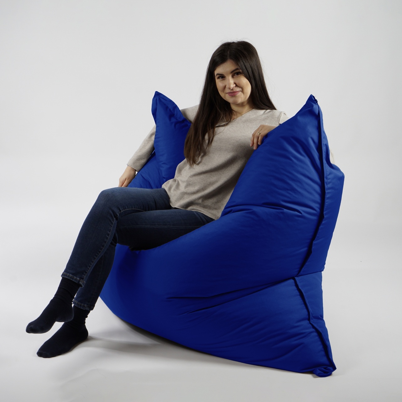 Fotoliu tip Perna Magic Pillow, Material Impermeabil - Blue Royal - imagine 7