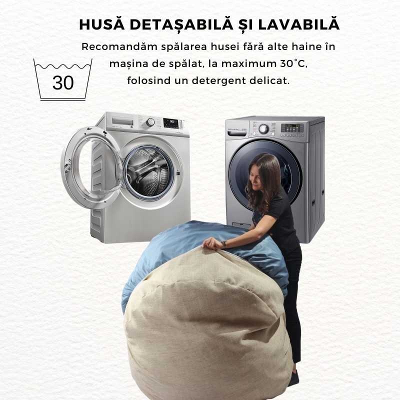 Set Fotoliu Matusalem cu Otoman (suport picioare) si Perna, Material Textil - Zappity Brown - 2 | YEO