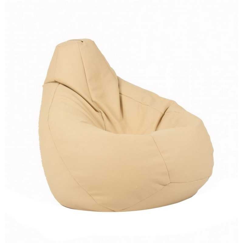 Fotoliu Nirvana Hobbit Pufrelax, Material Piele ecologica - Nude