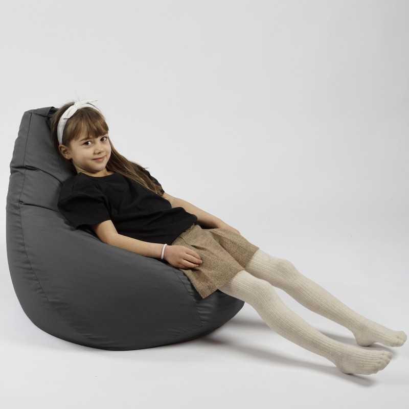 Fotoliu puf copii, Nirvana Light Pufrelax, Material Impermeabil - Gri inchis - 3 | YEO