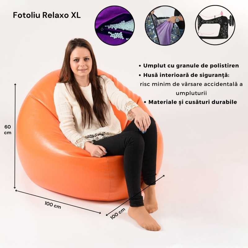 Fotoliu Relaxo XL , Material Impermeabil - Negru - 2 | YEO