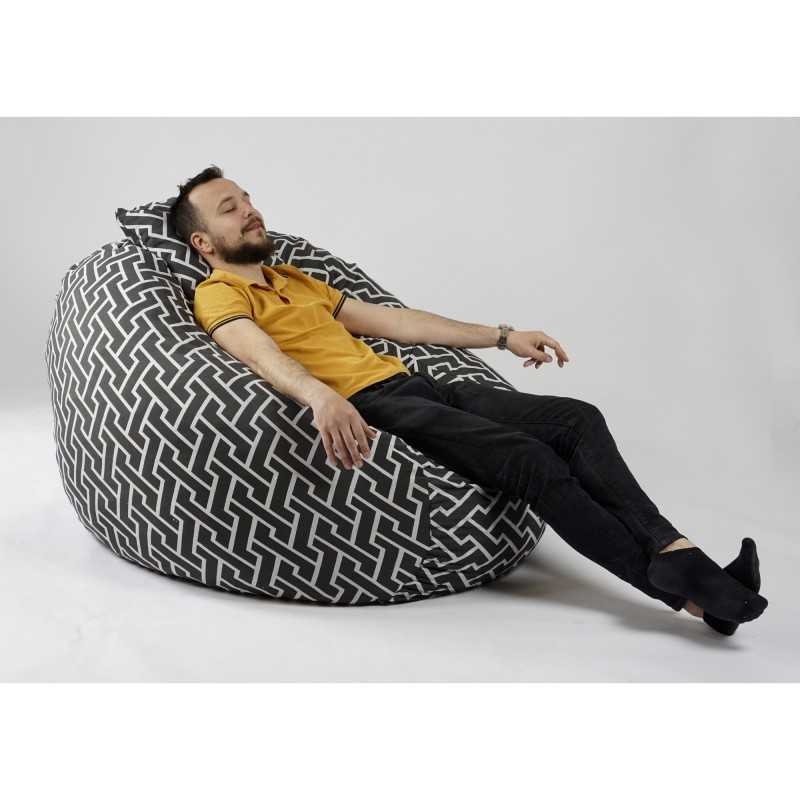 Set Fotoliu King Size cu Perna, Material Textil - Zippity Charcoal - 1 | YEO