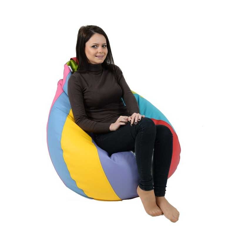 Fotoliu Nirvana Hobbit Pufrelax, Material Piele ecologica - Mozaic - 2 | YEO