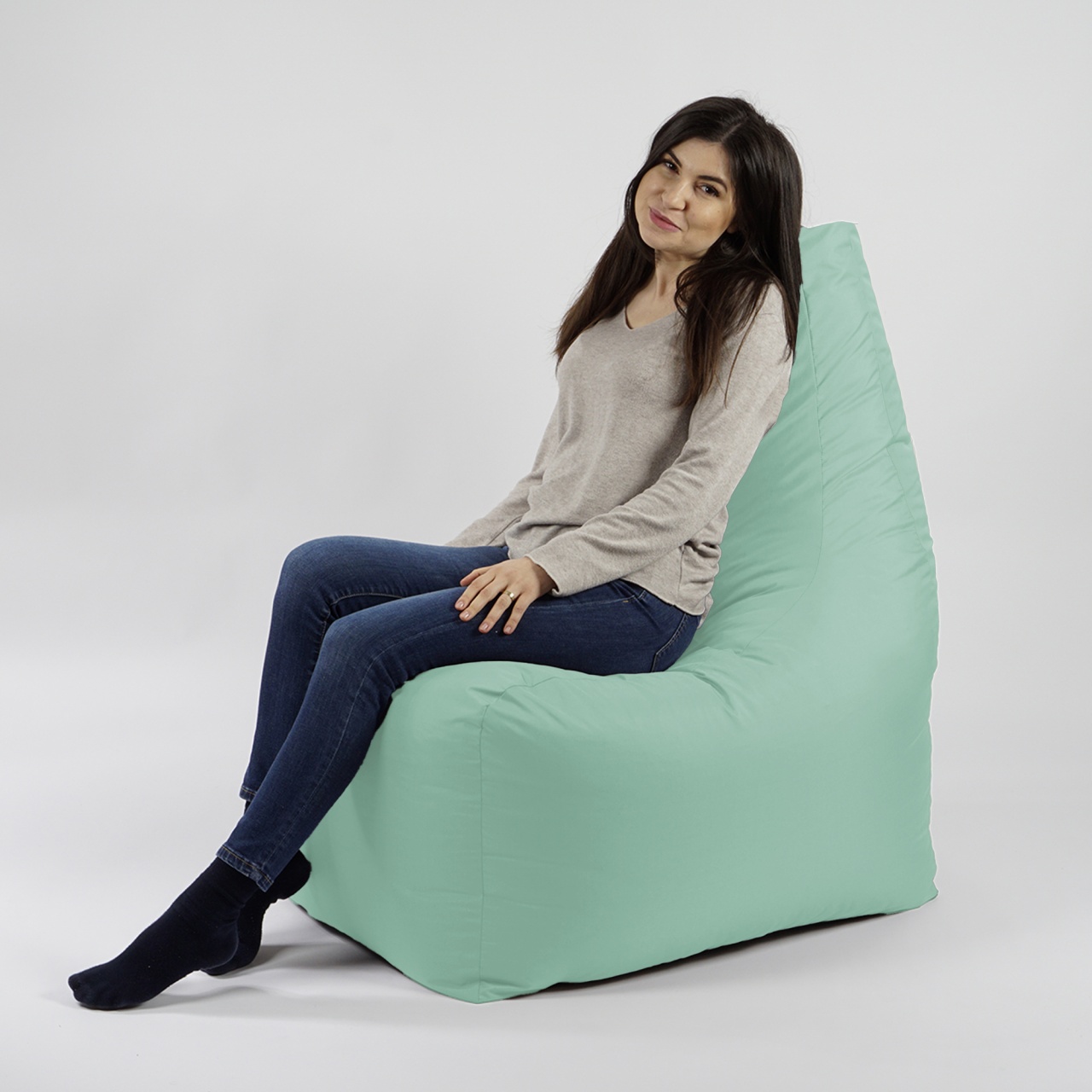 Fotoliu puf, Sunlounger EVO XL, umplutura de burete Memory Mix, material impermeabil, Verde menta - 2 | YEO