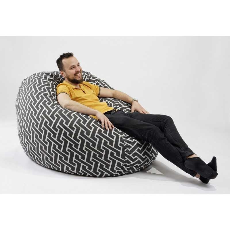 Set Fotoliu King Size cu Perna, Material Textil - Zippity Charcoal - 2 | YEO