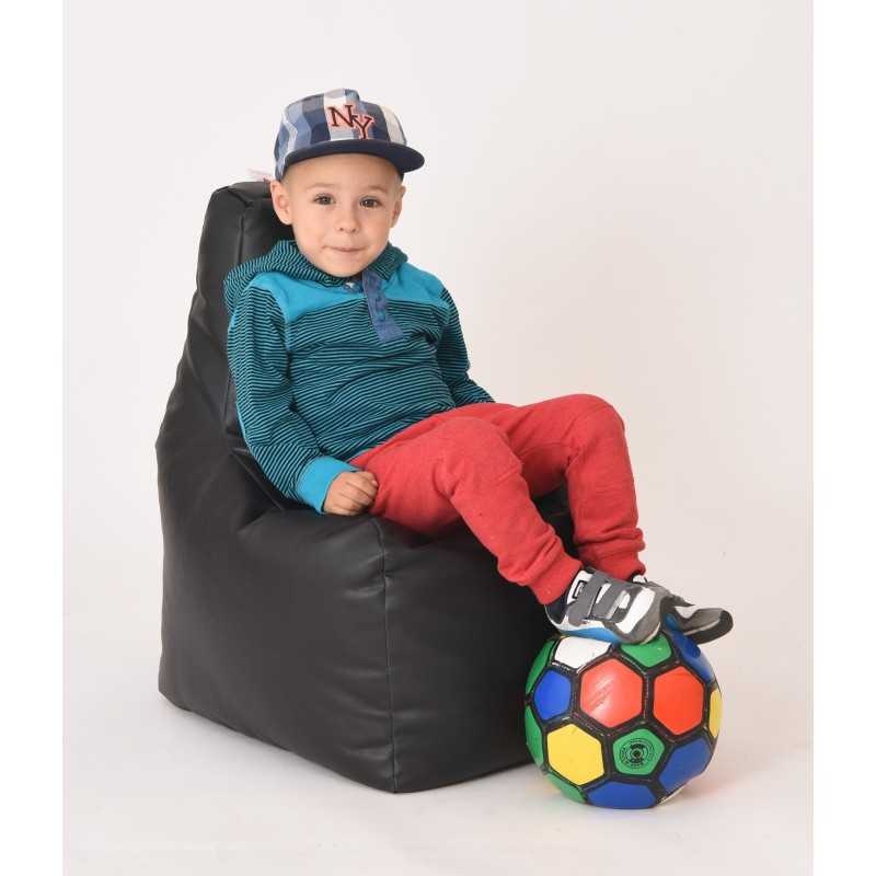 Fotoliu tip Scaun Sunlounger Junior, Material Piele Ecologica - Negru - 1 | YEO