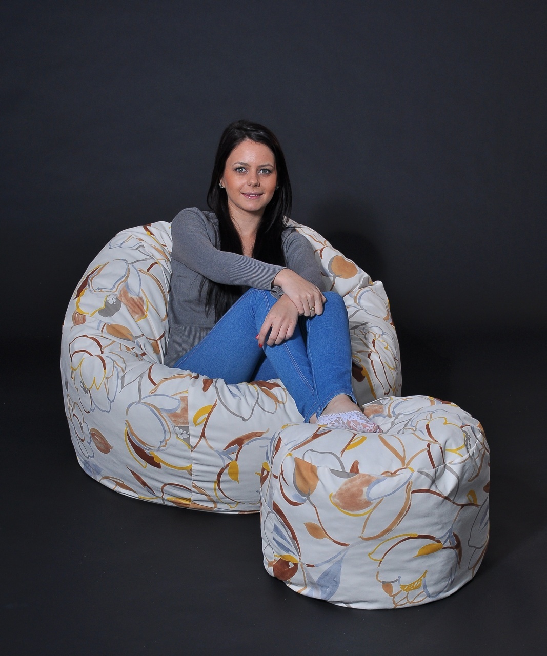 Set Fotoliu Matusalem cu Otoman (suport picioare), Material Textil - Blossom - 1 | YEO