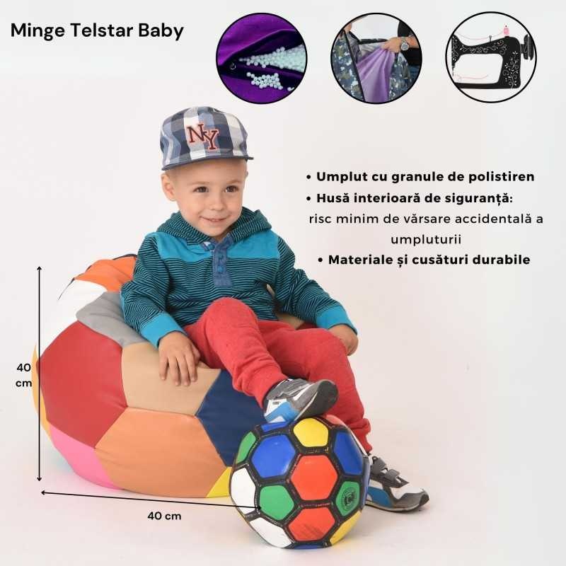 Fotoliu Minge Telstar Baby, Material Impermeabil - Negru - 4 | YEO