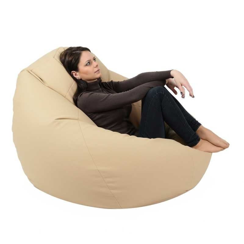 Fotoliu Nirvana Gigant, Material Piele ecologica - Nude - 2 | YEO