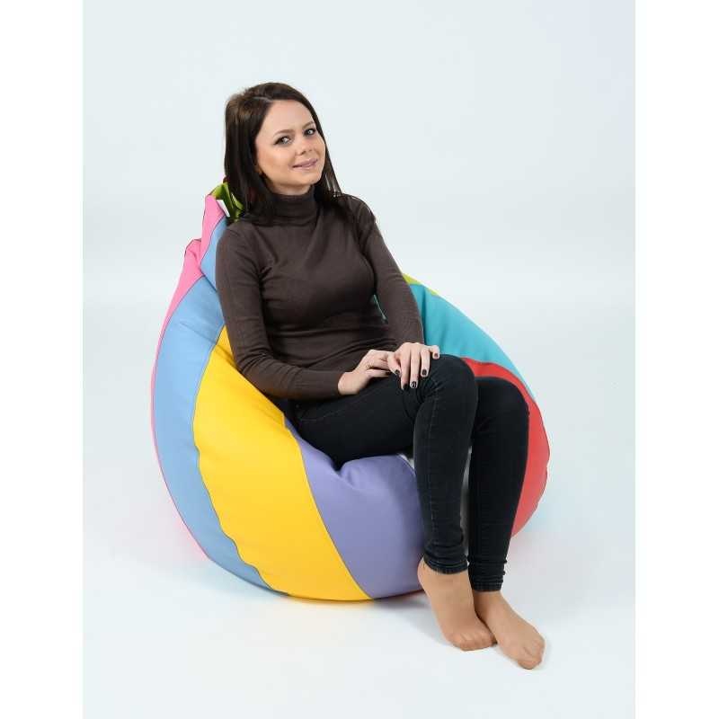 Fotoliu Nirvana Hobbit Pufrelax, Material Piele ecologica - Mozaic - 3 | YEO