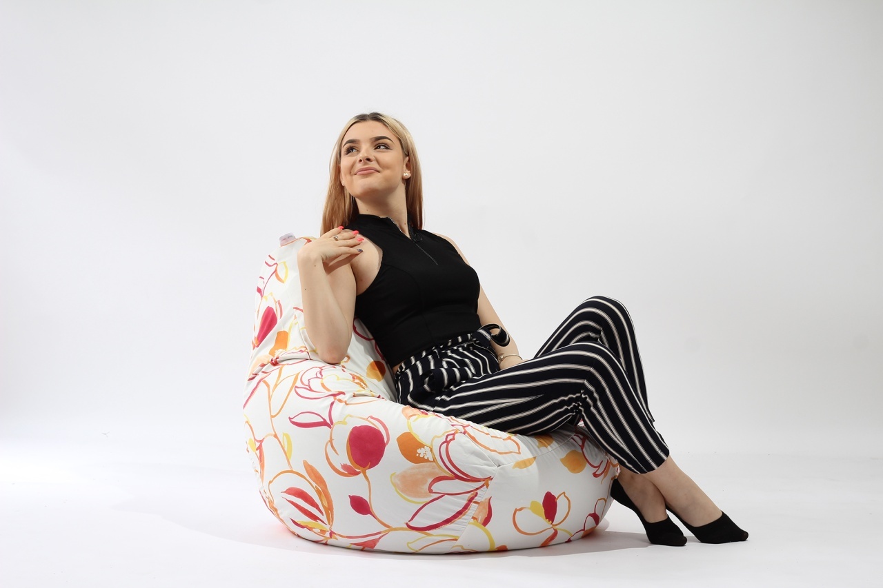 Fotoliu Nirvana Hobbit Pufrelax, Material Textil - Lively Blossom - imagine 5