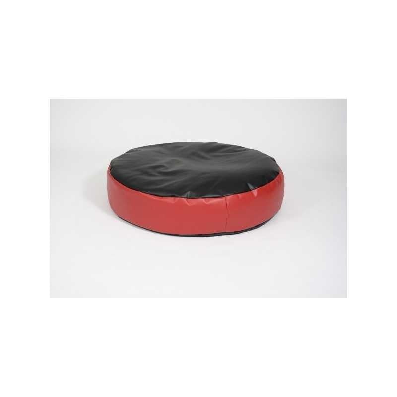 Fotoliu Relaxo XL , Material Piele ecologica - Black & Red - 2 | YEO