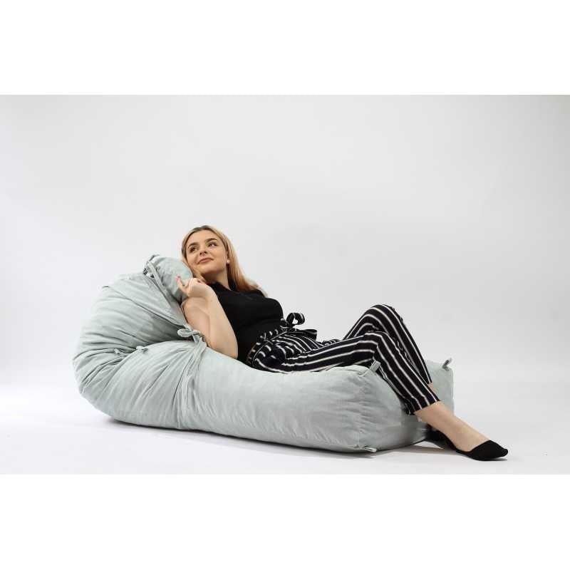 Fotoliu Yoga XL si Perna, Material Textil - Angora Grey - 3 | YEO