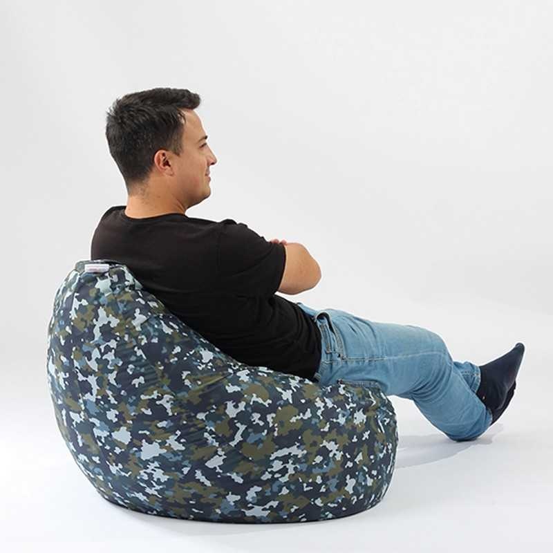 Fotoliu Nirvana Hobbit Pufrelax, Material Impermeabil - Camuflaj Fortele Aeriene - 2 | YEO