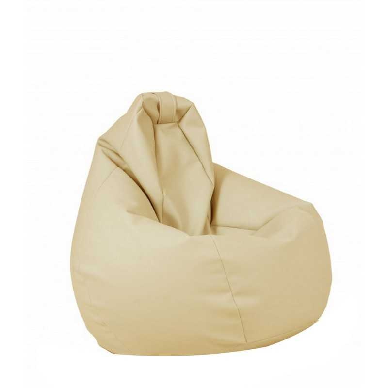 Fotoliu Nirvana Hobbit Pufrelax, Material Piele ecologica - Nude