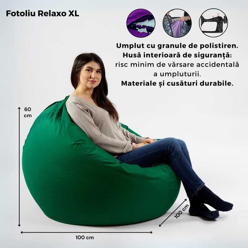 Fotoliu Relaxo XL, Material impermeabil - Bej - 4 | YEO