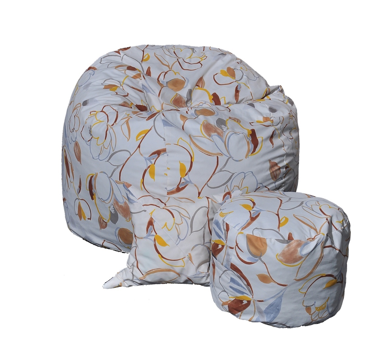 Set Fotoliu King Size cu Otoman (suport picioare) si Perna, Material Textil - Blossom
