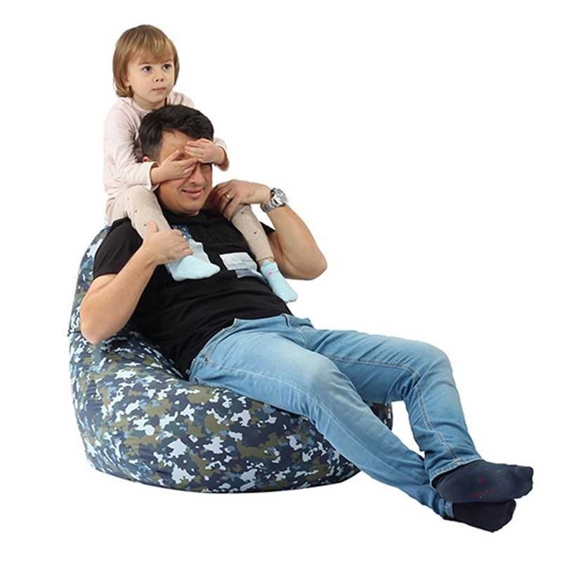 Fotoliu Nirvana Hobbit Pufrelax, Material Impermeabil - Camuflaj Fortele Aeriene - 3 | YEO