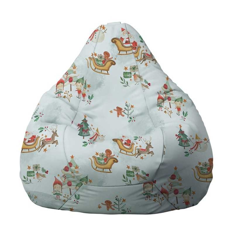 Fotoliu Nirvana Hobbit Pufrelax, Material Impermeabil - Santa\'s Coming To Town