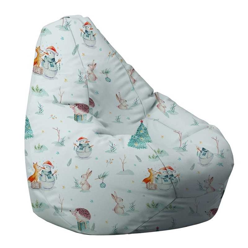 Fotoliu Nirvana Hobbit Pufrelax, Material Impermeabil - Winter Wonderland