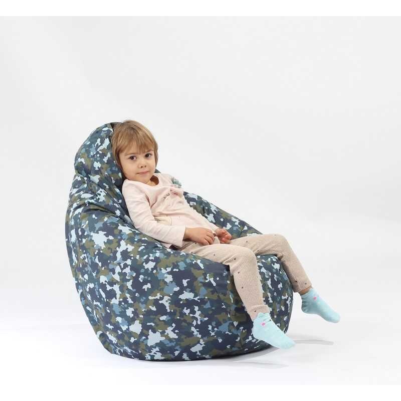 Fotoliu puf copii, Nirvana Light Pufrelax, Material Impermeabil - Camuflaj Fortele Terestre - 1 | YEO