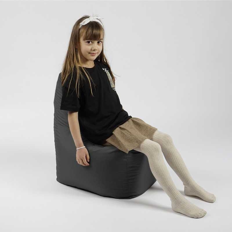 Fotoliu tip Scaun Sunlounger Junior, Material Impermeabil - Gri inchis - imagine 5