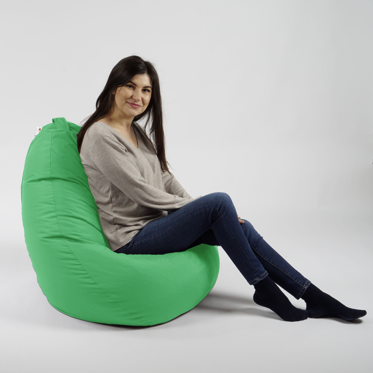 Fotoliu Nirvana Hobbit Pufrelax, Material Impermeabil, Green Apple - imagine 5