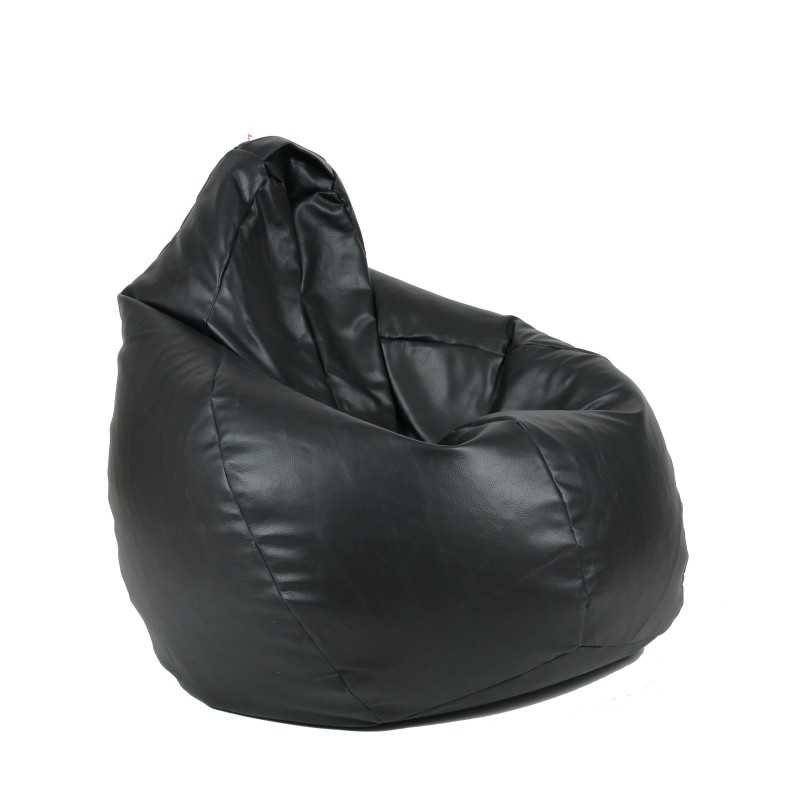 Fotoliu Nirvana Hobbit Pufrelax, Material Piele ecologica - Negru