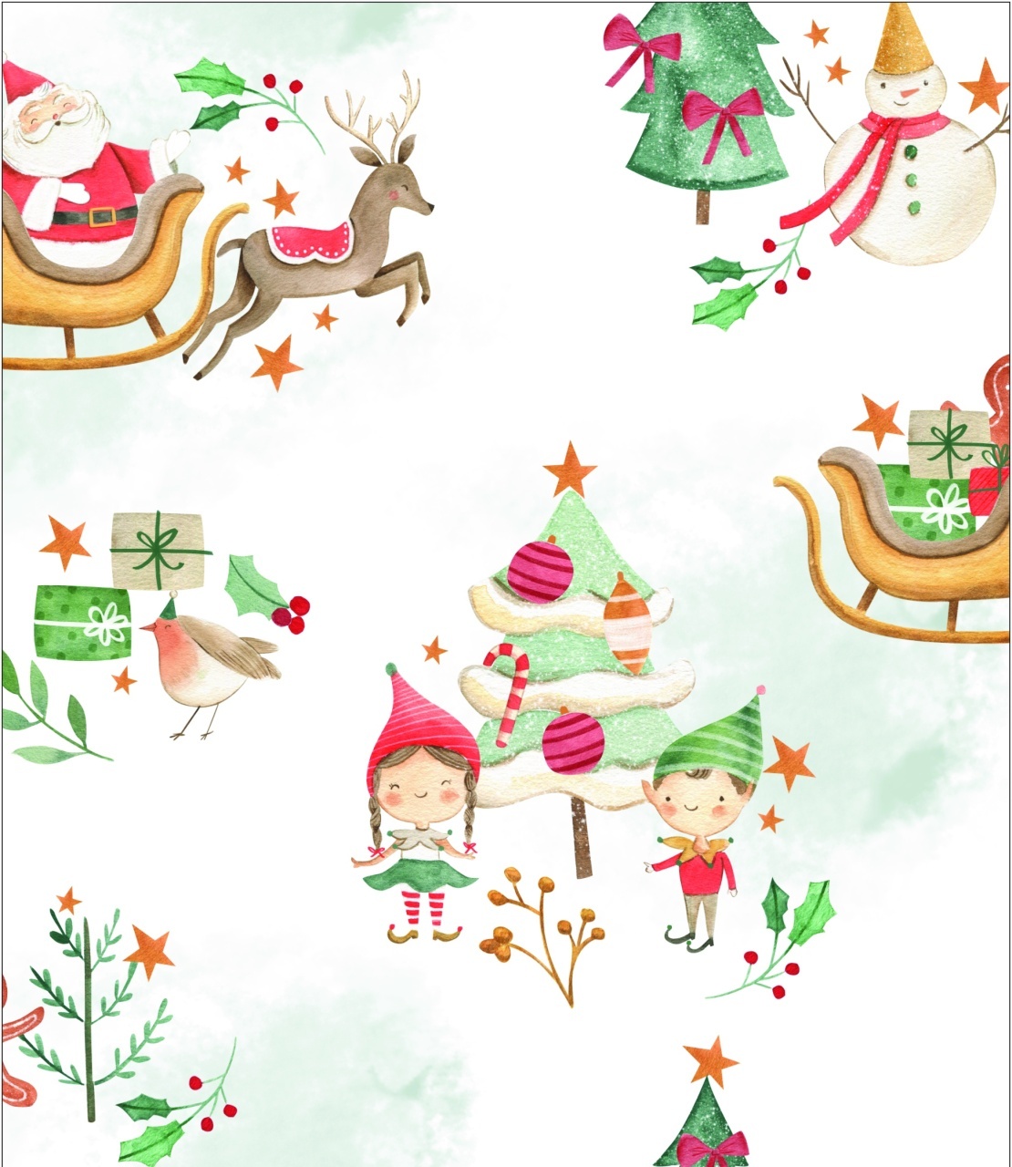 Fotoliu puf copii, Nirvana Light Pufrelax, Material Impermeabil - Santa\'s Coming To Town - 1 | YEO