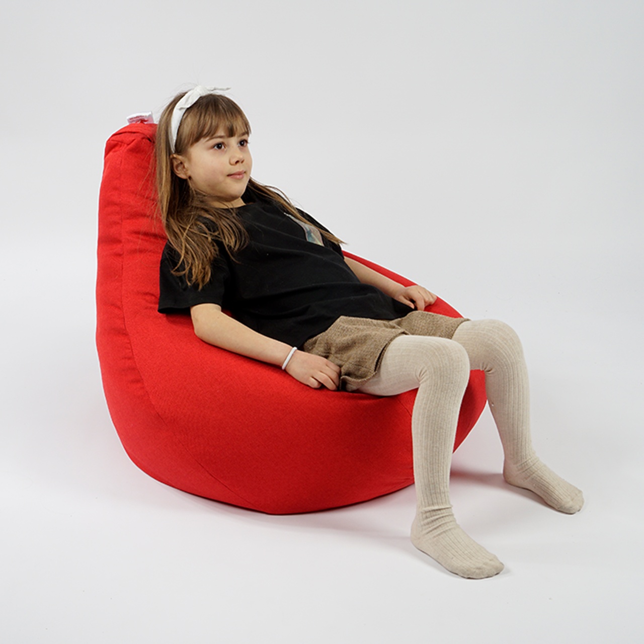 Fotoliu puf copii, Nirvana Light Pufrelax, Material Textil - Montana Red - imagine 6