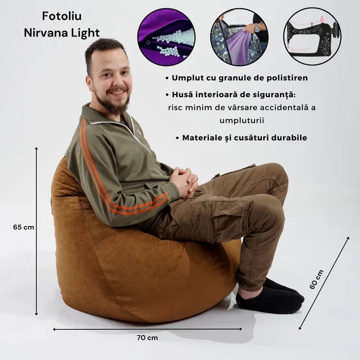 Fotoliu puf Nirvana Light, Material Impermeabil - Game On - 2 | YEO