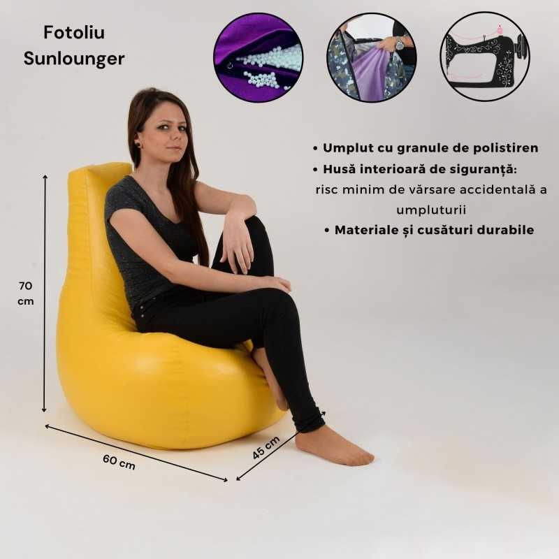 Fotoliu tip Scaun Sunlounger, Material Piele ecologica - Rosu - 2 | YEO