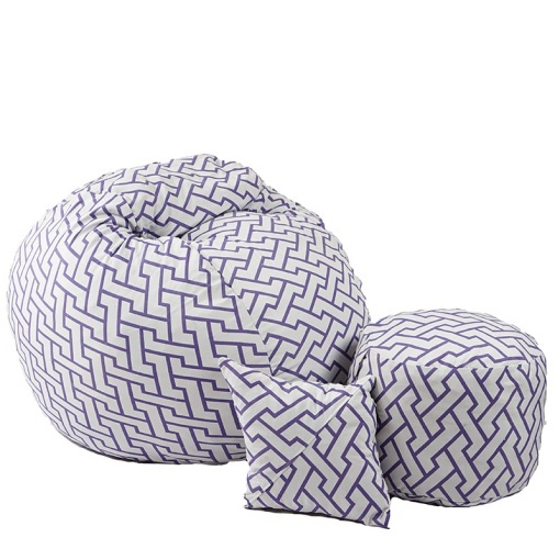 Set Fotoliu Matusalem cu Otoman (suport picioare) si Perna, Material Textil - Zappity Purple