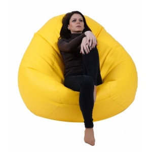 Fotoliu Nirvana Gigant, Material Piele ecologica - Yellow - Img 2