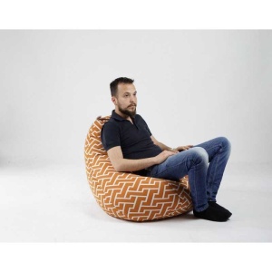 Fotoliu Nirvana Hobbit Pufrelax, Material Textil - Zippity Orange - Img 3
