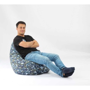 Fotoliu puf copii, Nirvana Light Pufrelax, Material Impermeabil - Camuflaj Fortele Terestre - Img 3