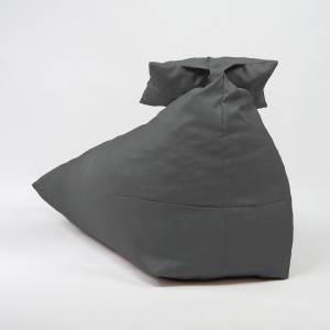 Fotoliu puf, Pufrelax Kudos, perna inclusa, material impermeabil - Gri inchis - Img 2