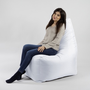 Fotoliu puf, Sunlounger EVO XL, umplutura de burete Memory Mix, material impermeabil, Alb - Img 5