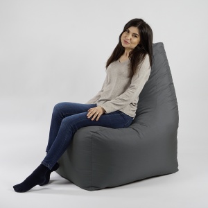 Fotoliu puf, Sunlounger EVO XL, umplutura de burete Memory Mix, material impermeabil, Gri inchis - Img 3