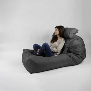 Fotoliu Yoga XL si Perna, Material Impermeabil - Gri inchis - Img 5