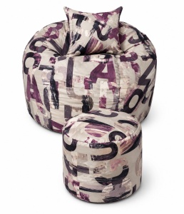 Matusalem bean bag set with Ottoman (footrest) and cushion, Textile material - Urban Mystique
