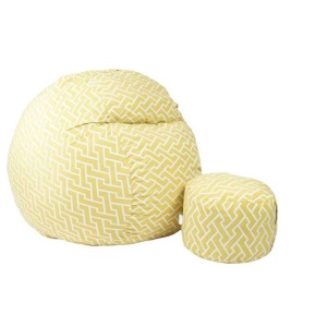 Set Fotoliu King Size cu Otoman (suport picioare), Material Textil - Zippity Yellow - Img 1
