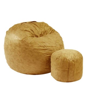 Set Fotoliu Matusalem cu Otoman (suport picioare), Material Textil - Amber (caramel,maro) - Img 1