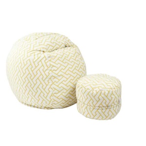 Set Fotoliu Matusalem cu Otoman (suport picioare), Material Textil - Zappity Yellow - Img 1