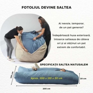 Set Fotoliu Matusalem cu Otoman (suport picioare) si Perna, Material Textil - Crimson - Img 5