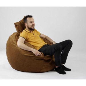 Set Fotoliu Matusalem cu Otoman (suport picioare) si Perna, Material Textil - Tattle Tan - Img 3