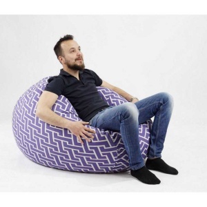 Set Fotoliu Matusalem cu Otoman (suport picioare) si Perna, Material Textil - Zippity Purple - Img 3