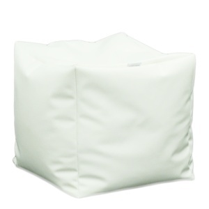 Taburet Cub XL, Material Piele ecologica - Alb