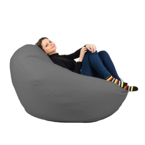 Fotoliu Nirvana Gigant, Material Piele ecologica - Dark Grey - Img 2